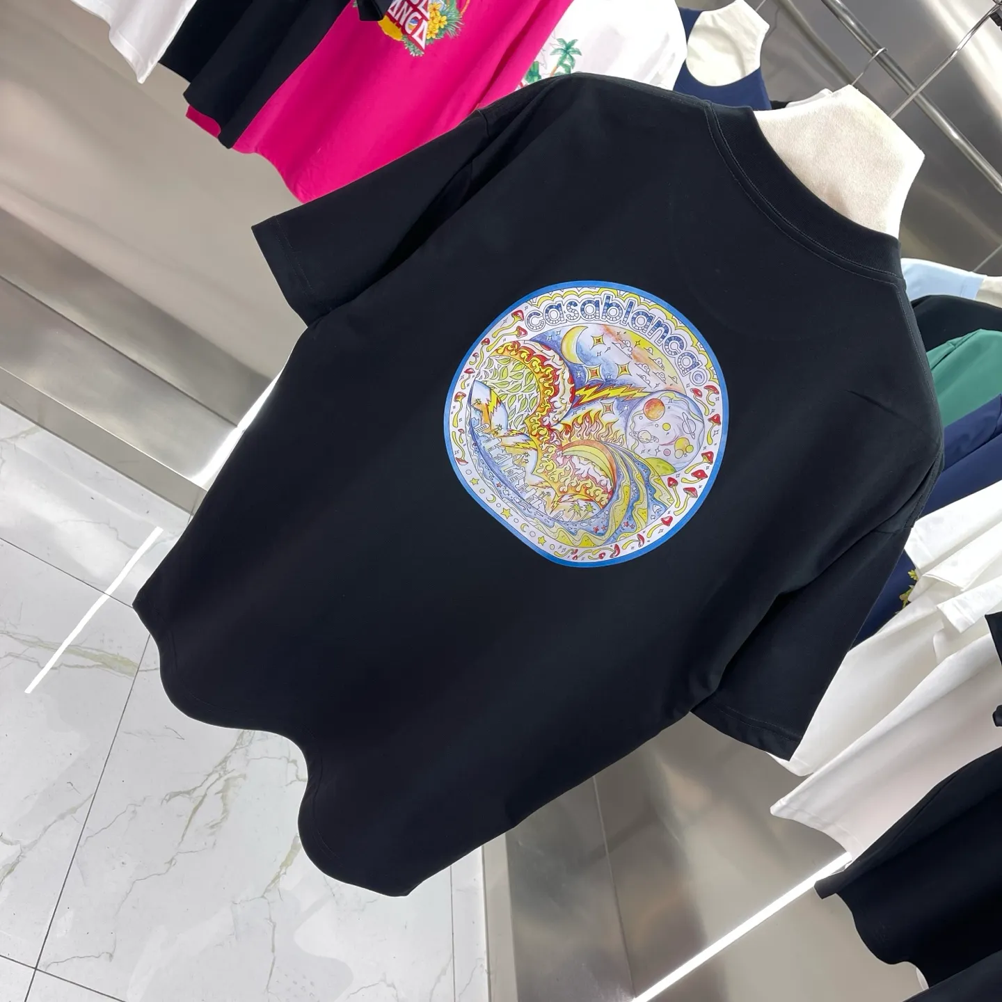 25ss New Arrival Casablanca Classic Series T ～ ， ， 。 ， Classic ， In Stock ！ ：White Black Royal Blue Size：S M L XL XXL